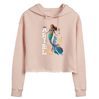 Juniors' Disney's The Little Mermaid Ariel Cropped Hoodie