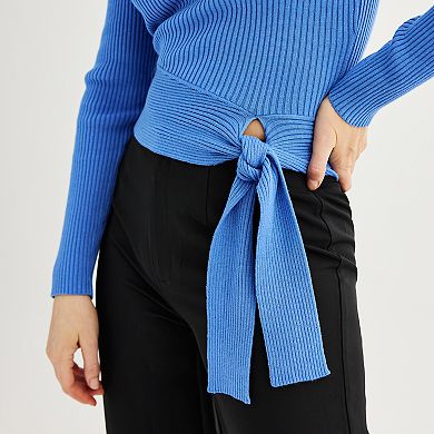 Women's INTEMPO™ Tie Front Rib Sweater