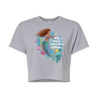 Juniors' Disney's The Little Mermaid True Voice Cropped Tee