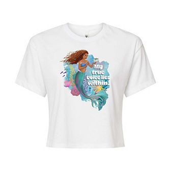 Juniors' Disney's The Little Mermaid True Voice Cropped Tee
