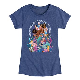 Disney's The Little Mermaid Live Action Girls 7-16 Waves Graphic Tee