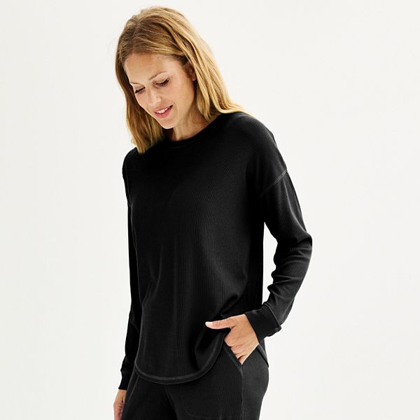 Women's Sonoma Goods For Life® Waffle Knit Easy Long Sleeve Pajama Top