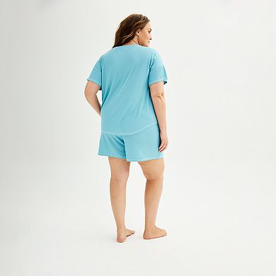 Plus Size Sonoma Goods For Life® Waffle Knit Short Sleeve Easy Pajama Top