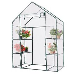 Outsunny 5'x5'x6' Greenhouse / Garden Walk-In 8 Shelves Plant Flower  Portable Walk In Greenhouse