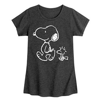 Girls 7-16 Peanuts Snoopy and Woodstock Walk Graphic Tee