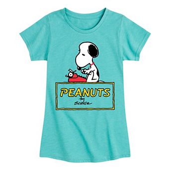 Girls 7-16 Peanuts Snoopy Typing Graphic Tee