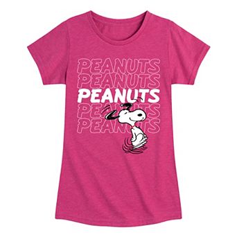 Girls 7-16 Peanuts Snoopy Logo Repeat Graphic Tee