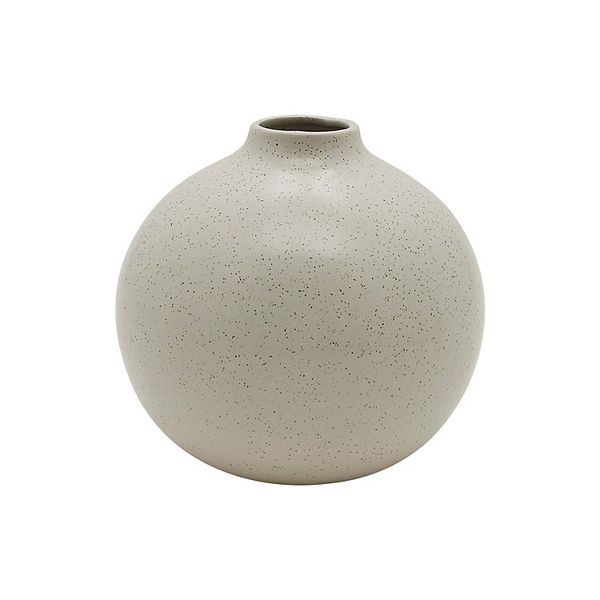 Sonoma Goods For Life® Small Round Brown Speckled Vase Table Decor