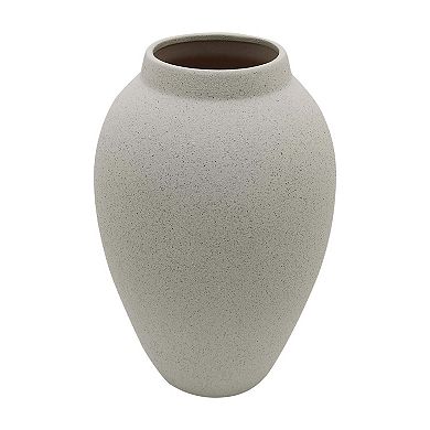 Everyday Decor Large Round Neutral Speckled Vase Table Decor