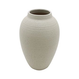 Everyday Decor Large Round Ribbed Vase Table Decor