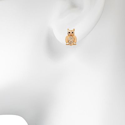 LC Lauren Conrad Gold Tone Owl Stud Earrings