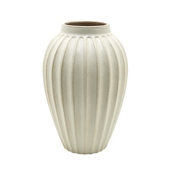 Everyday Decor Large Round Fluted Vase Table Decor