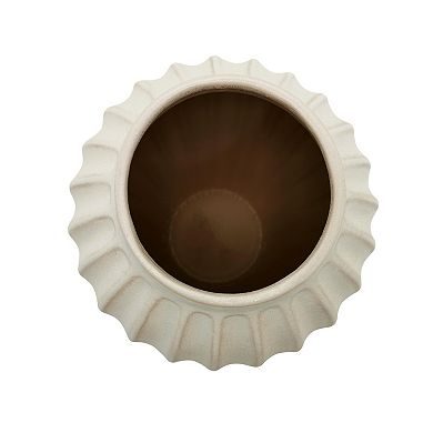Everyday Decor Large Round Fluted Vase Table Decor