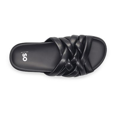 SO® Luciann Women's Woven Puffy Slide Sandals