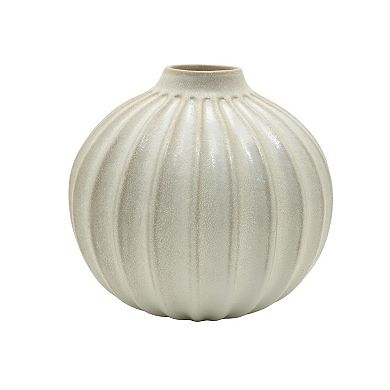 Everyday Decor Small Round Fluted Vase Table Decor