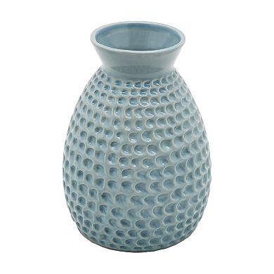 Everyday Decor Blue Textured Vase Table Decor