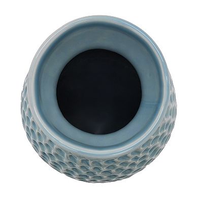 Everyday Decor Blue Textured Vase Table Decor