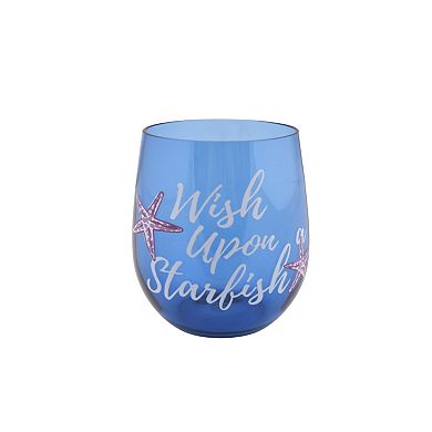 Celebrate Together™ 4-Piece Coastal Sentiments Stemless Wine Glass Set 