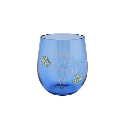 Celebrate Together™ 4-Piece Coastal Sentiments Stemless Wine Glass Set 