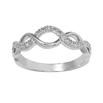 Sterling Silver Round-Cut Diamond Accent Infinity Ring