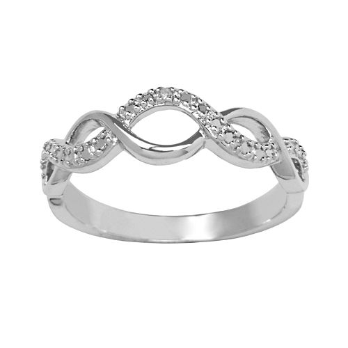 Sterling Silver RoundCut Diamond Accent Infinity Ring
