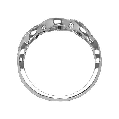 Sterling Silver Round Cut Diamond Accent Infinity Ring
