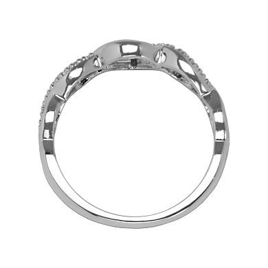 Sterling Silver Round-Cut Diamond Accent Infinity Ring