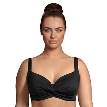 Plus Size Lands' End Twist Front Underwire G-Cup Bikini Top