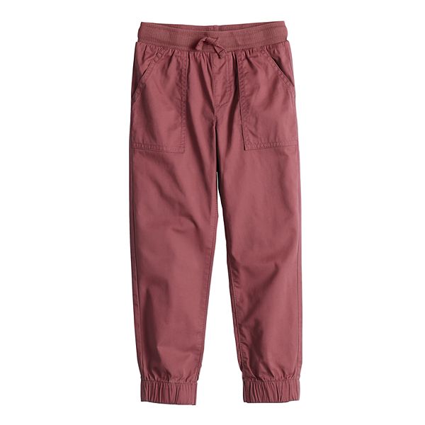 Boys 4-12 Jumping Beans® Pull-On Twill Jogger in Regular, Slim & Husky - Burgundy (12)