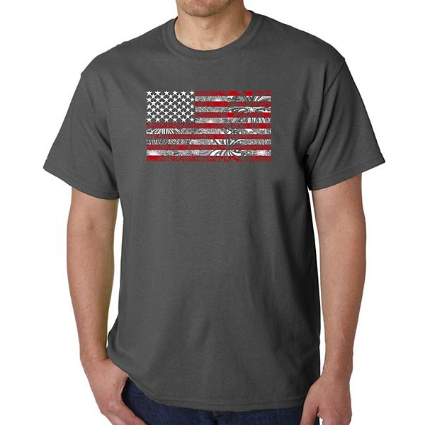 Fireworks American Flag - Men's Word Art T-shirt