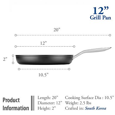 TECHEF - Onyx Collection - 12 Inch Grill Pan