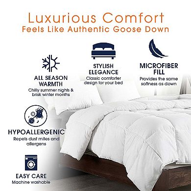 Cheer Collection Luxurious Duvet Insert Super Plush Goose Down Alternative Twin Size White Comforter