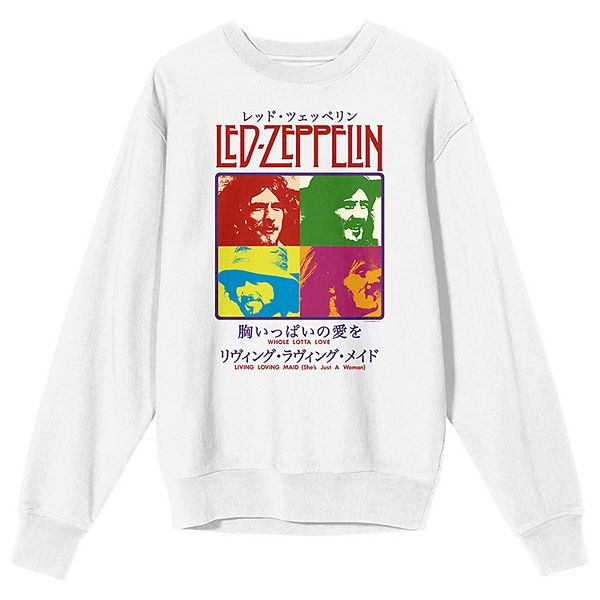 Men's Led Zeppelin Colorful Band Long Sleeve Graphic Pullover