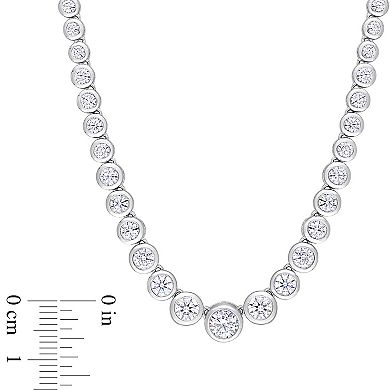 Stella Grace Sterling Silver Lab-Created Moissanite Semi-Tennis Necklace