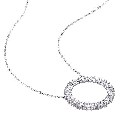 Stella Grace Sterling Silver Lab-Created Moissanite Hoop Earrings & Necklace Set