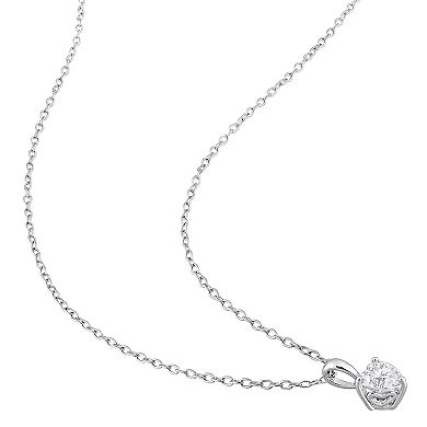 Stella Grace Sterling Silver Lab-Created Moissanite Heart Solitaire Earrings & Pendant Necklace Set