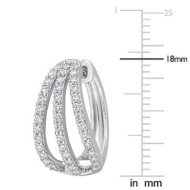 Stella Grace Sterling Silver 4/5 Carat T.W Lab-Created Moissanite Hoop Earrings