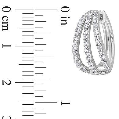 Stella Grace Sterling Silver 4/5 Carat T.W Lab-Created Moissanite Hoop Earrings