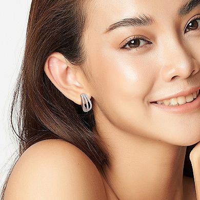 Stella Grace Sterling Silver 4/5 Carat T.W Lab-Created Moissanite Hoop Earrings