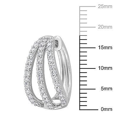 Stella Grace Sterling Silver 4/5 Carat T.W Lab-Created Moissanite Hoop Earrings