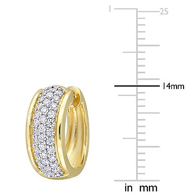 Stella Grace 18K Gold Over Silver 1/2 Carat T.W Lab-Created Moissanite Triple Row Hoop Earrings