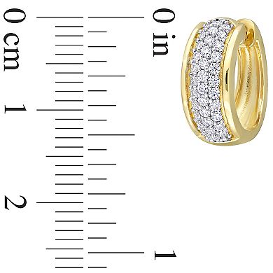 Stella Grace 18K Gold Over Silver 1/2 Carat T.W Lab-Created Moissanite Triple Row Hoop Earrings