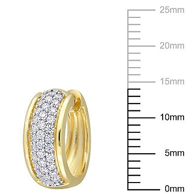 Stella Grace 18K Gold Over Silver 1/2 Carat T.W Lab-Created Moissanite Triple Row Hoop Earrings
