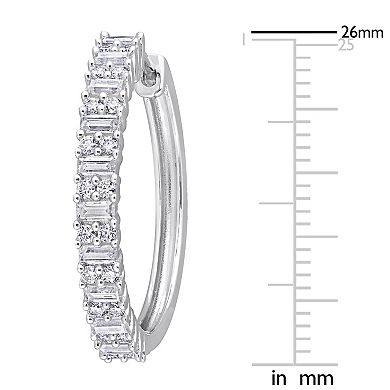 Stella Grace Sterling Silver Lab-Created Moissanite Hoop Earrings