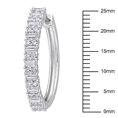 Stella Grace Sterling Silver Lab-Created Moissanite Hoop Earrings