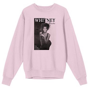 Men's Whitney Houston Grayscale Long Sleeve Graphic Tee