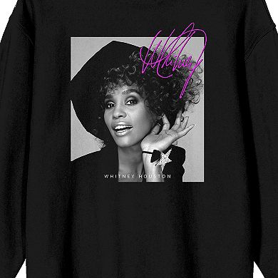 Men's Whitney Houston Grayscale Long Sleeve Graphic Tee