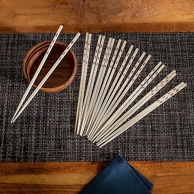 Joyce Chen Reusable Burnished Bamboo Chopsticks 10 Pair