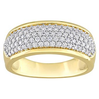 Stella Grace 18k Gold Over Silver Lab-Created Moissanite Semi-Eternity Ring