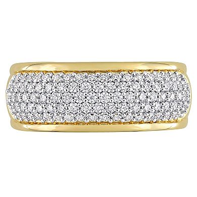 Stella Grace 18k Gold Over Silver Lab-Created Moissanite Semi-Eternity Ring